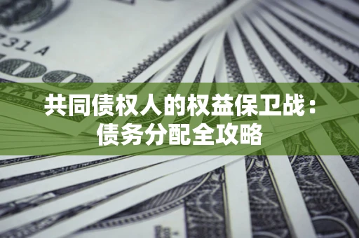 武汉共同债权人的权益保卫战：债务分配全攻略