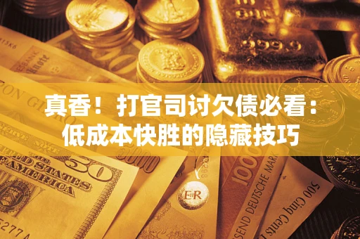 武汉真香！打官司讨欠债必看：低成本快胜的隐藏技巧