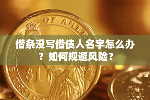 武汉借条没写借债人名字怎么办？如何规避风险？