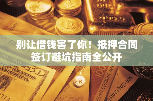 武汉别让借钱害了你！抵押合同签订避坑指南全公开